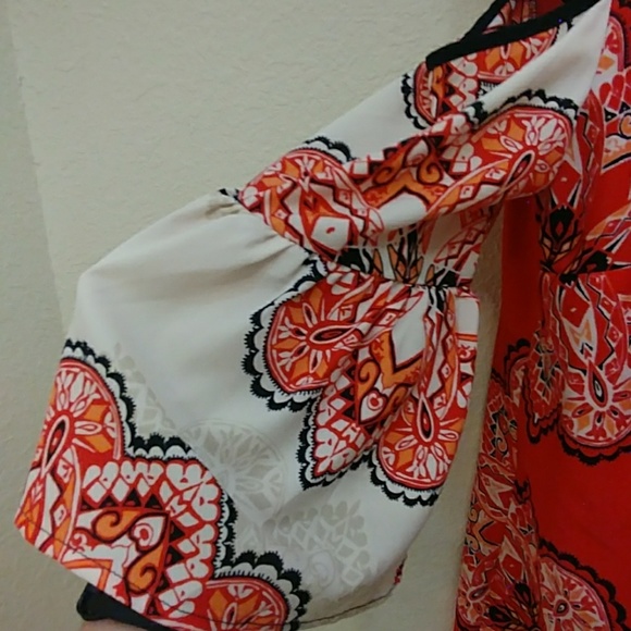 Chico's Printed Cold Shoulder Top - Picture 4 of 8